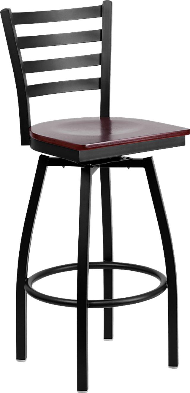Verdon Mahogany Swivel Barstool - Thumbnail - Image 1