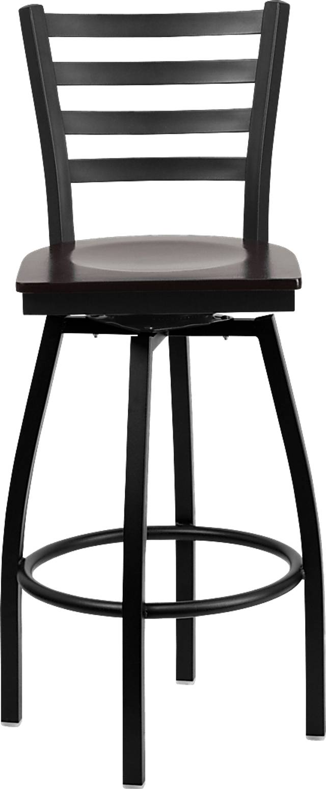 Verdon Walnut Swivel Barstool - Thumbnail - Image 2