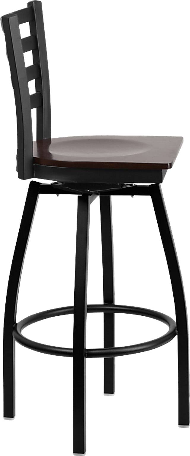 Verdon Walnut Swivel Barstool - Thumbnail - Image 3