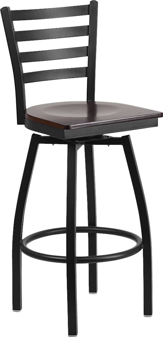 Verdon Walnut Swivel Barstool - Thumbnail - Image 1