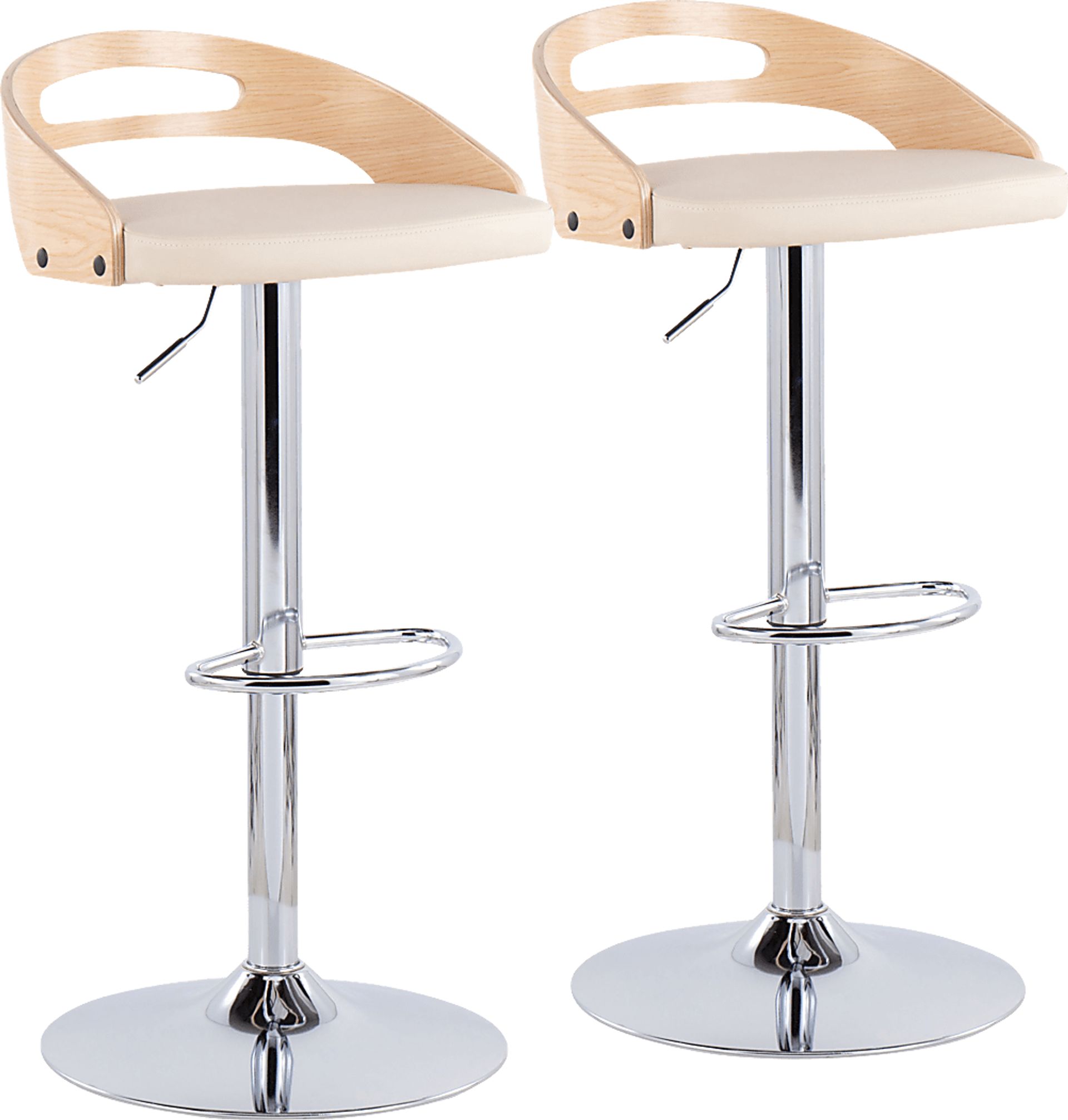 Verhaven II Cream Adjustable Barstool, Set of 2 - Image 1