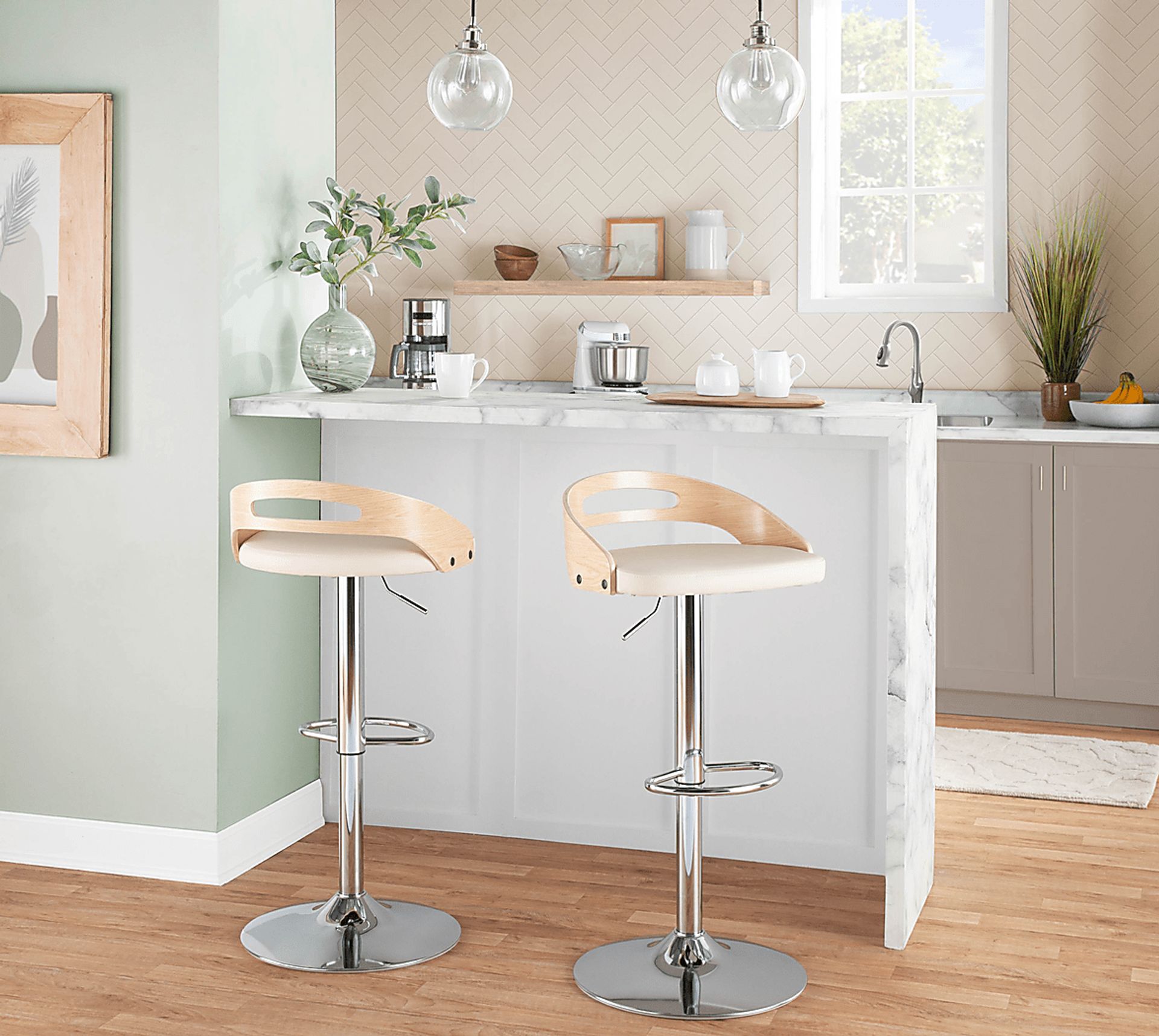 Verhaven II Cream Adjustable Barstool, Set of 3 - Image 2