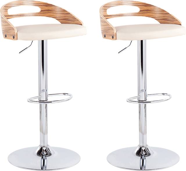 Verhaven III Cream Adjustable Barstool, Set of 2 - Thumbnail - Image 1