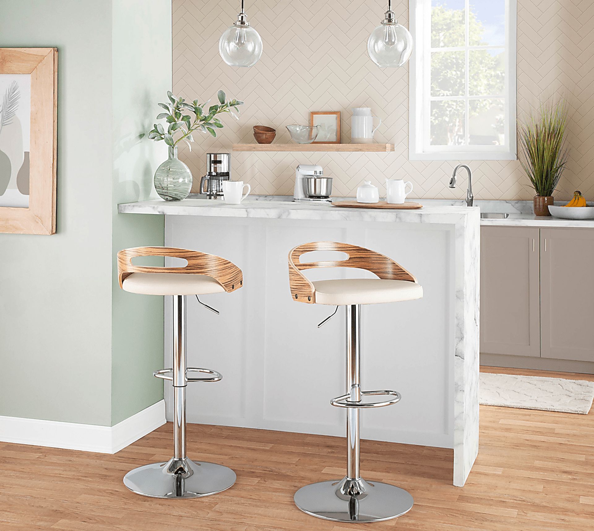 Verhaven III Cream Adjustable Barstool, Set of 3 - Image 2