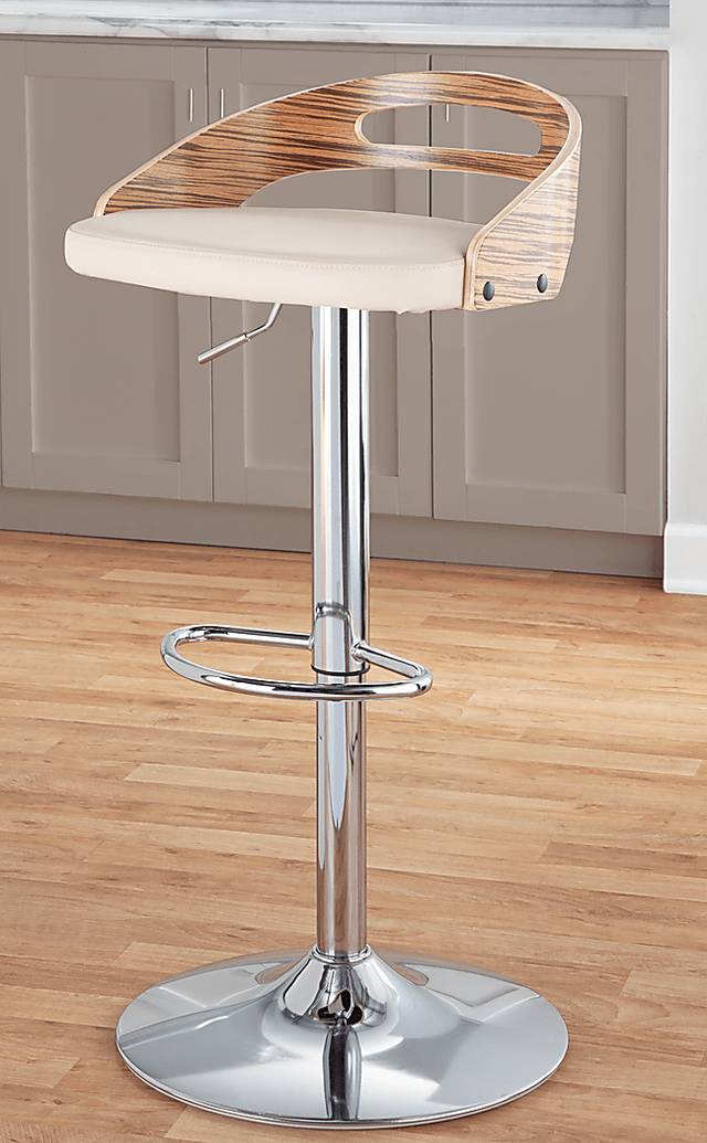 Verhaven III Cream Adjustable Barstool, Set of 3 - Thumbnail - Image 3