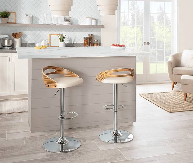 Verhaven III Cream Adjustable Barstool, Set of 3 - Thumbnail - Image 4