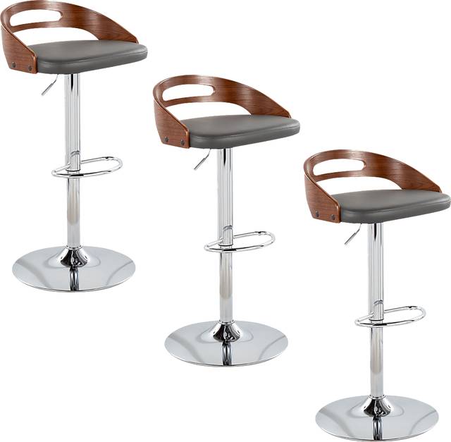 Verhaven V Gray Adjustable Barstool, Set of 3 - Thumbnail - Image 1