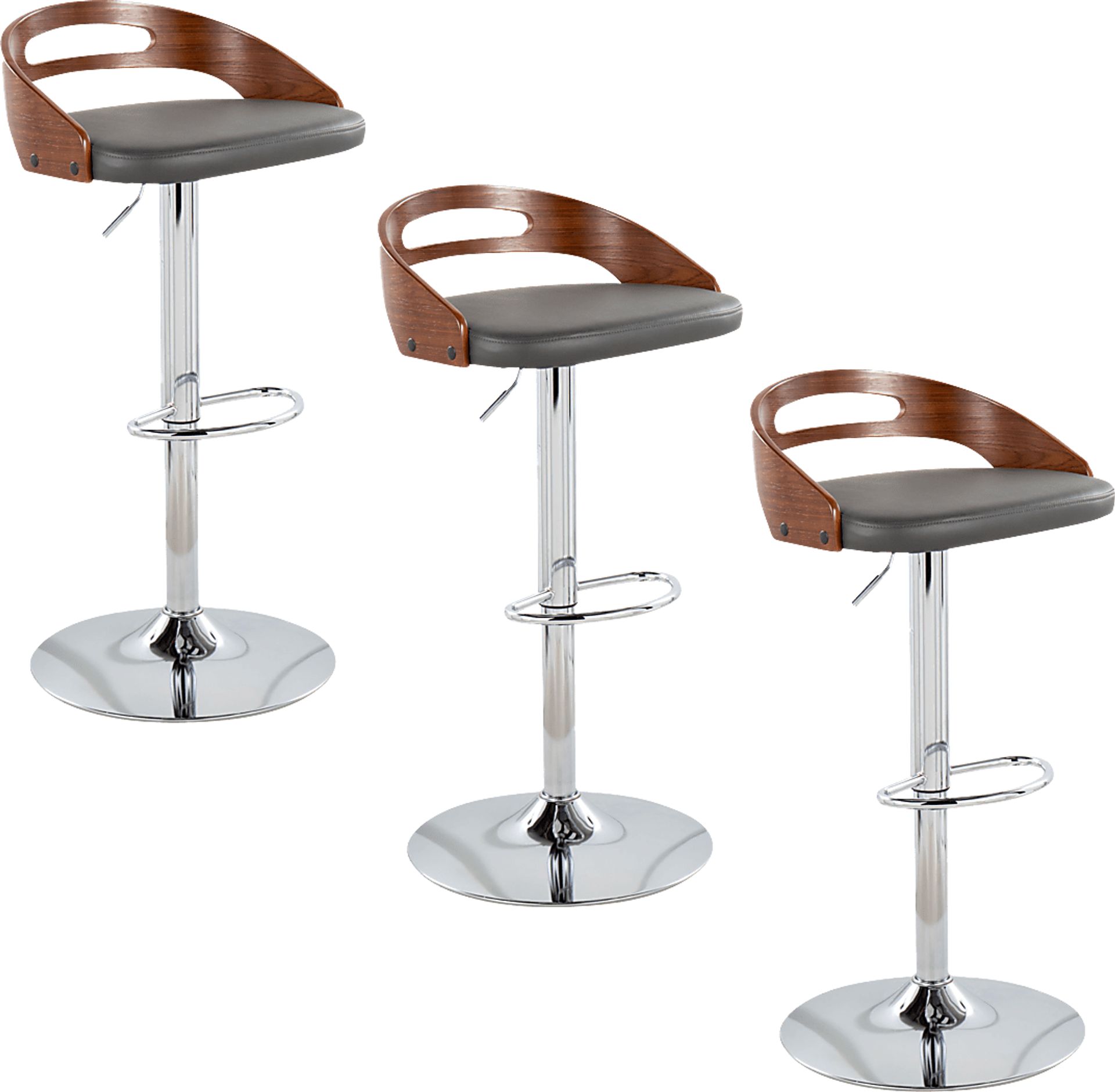 Verhaven V Gray Adjustable Barstool, Set of 3 - Image 1