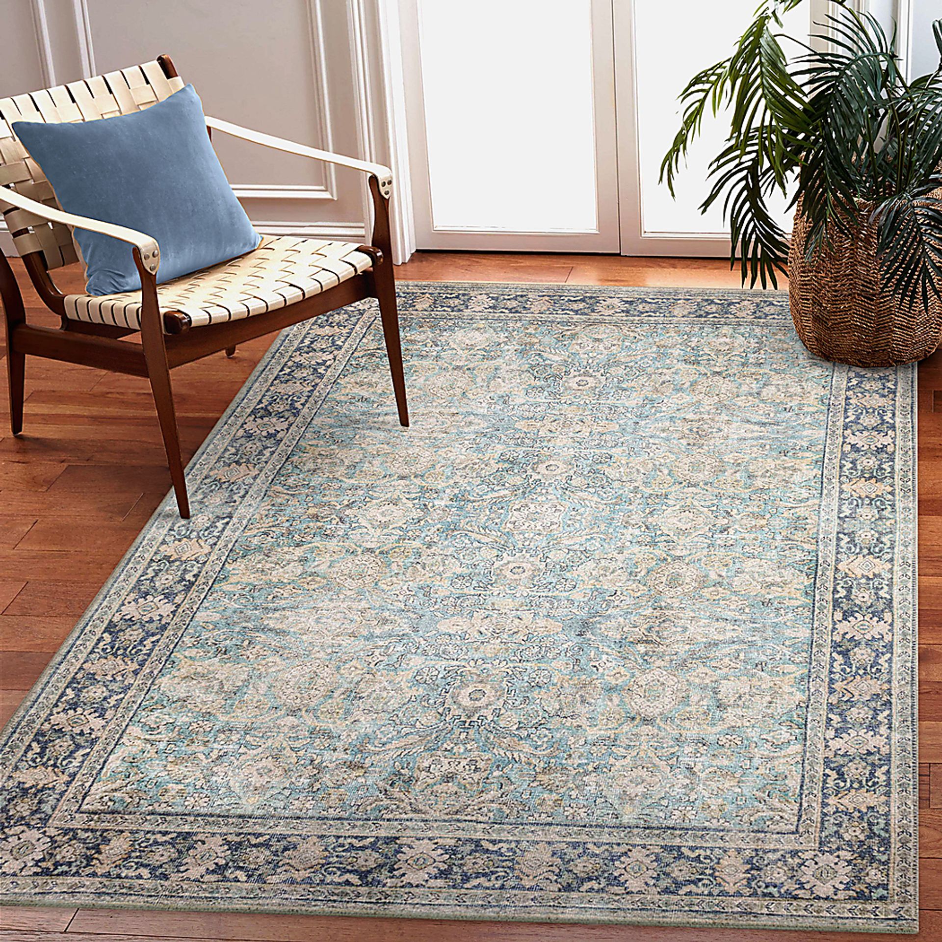 Veris Aqua 6'3 x 9'6 Machine Washable Rug - Image 2