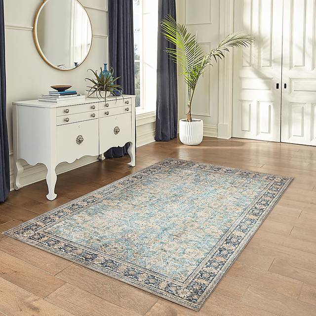 Veris Aqua 6'3 x 9'6 Machine Washable Rug - Thumbnail - Image 3
