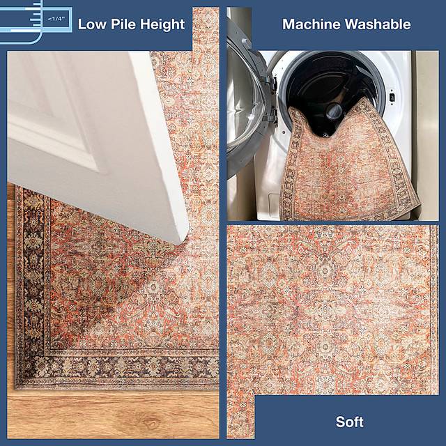 Veris Blush 5 x 7'6 Machine Washable Rug - Thumbnail - Image 4
