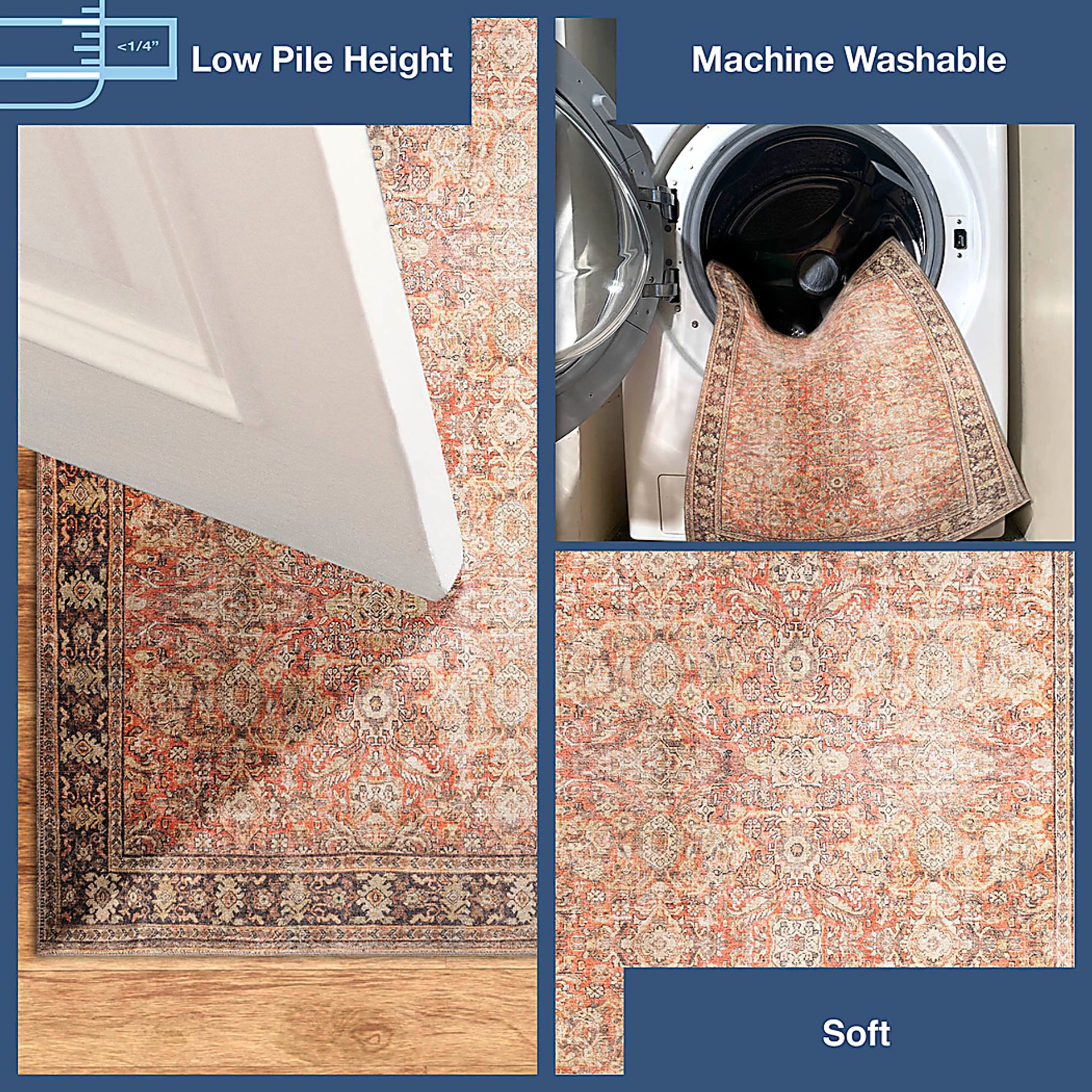 Veris Blush 5 x 7'6 Machine Washable Rug - Image 4