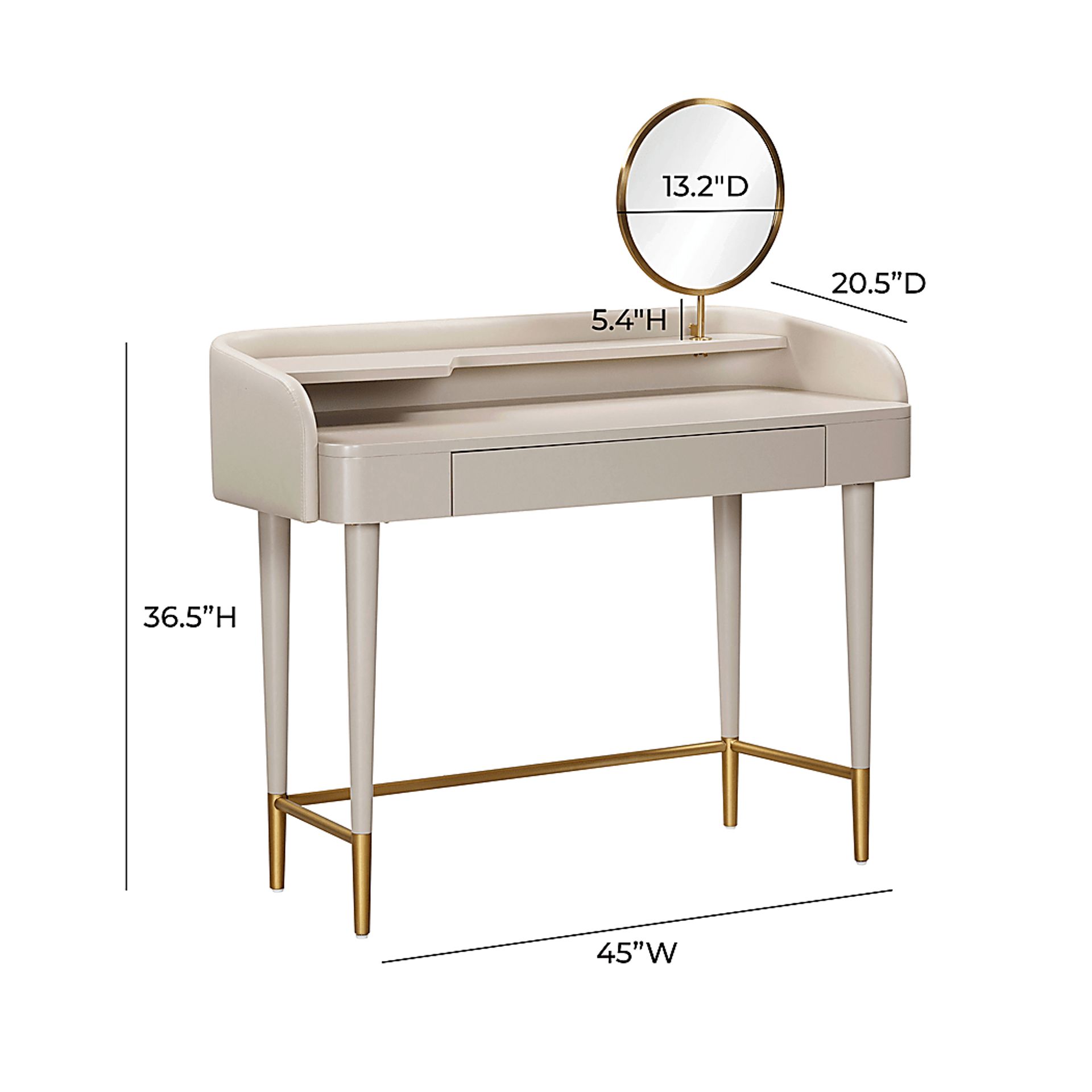 Vermilyea Taupe Vanity - Image 10