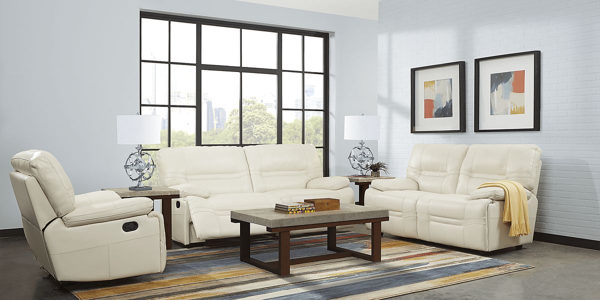 Vernazza 5 Pc Beige Leather Living Room Set Rooms To Go