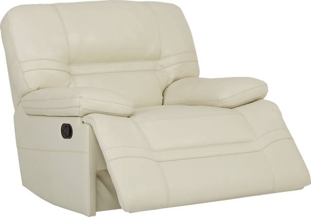 Vernazza Beige Leather Glider Recliner - Thumbnail - Image 2