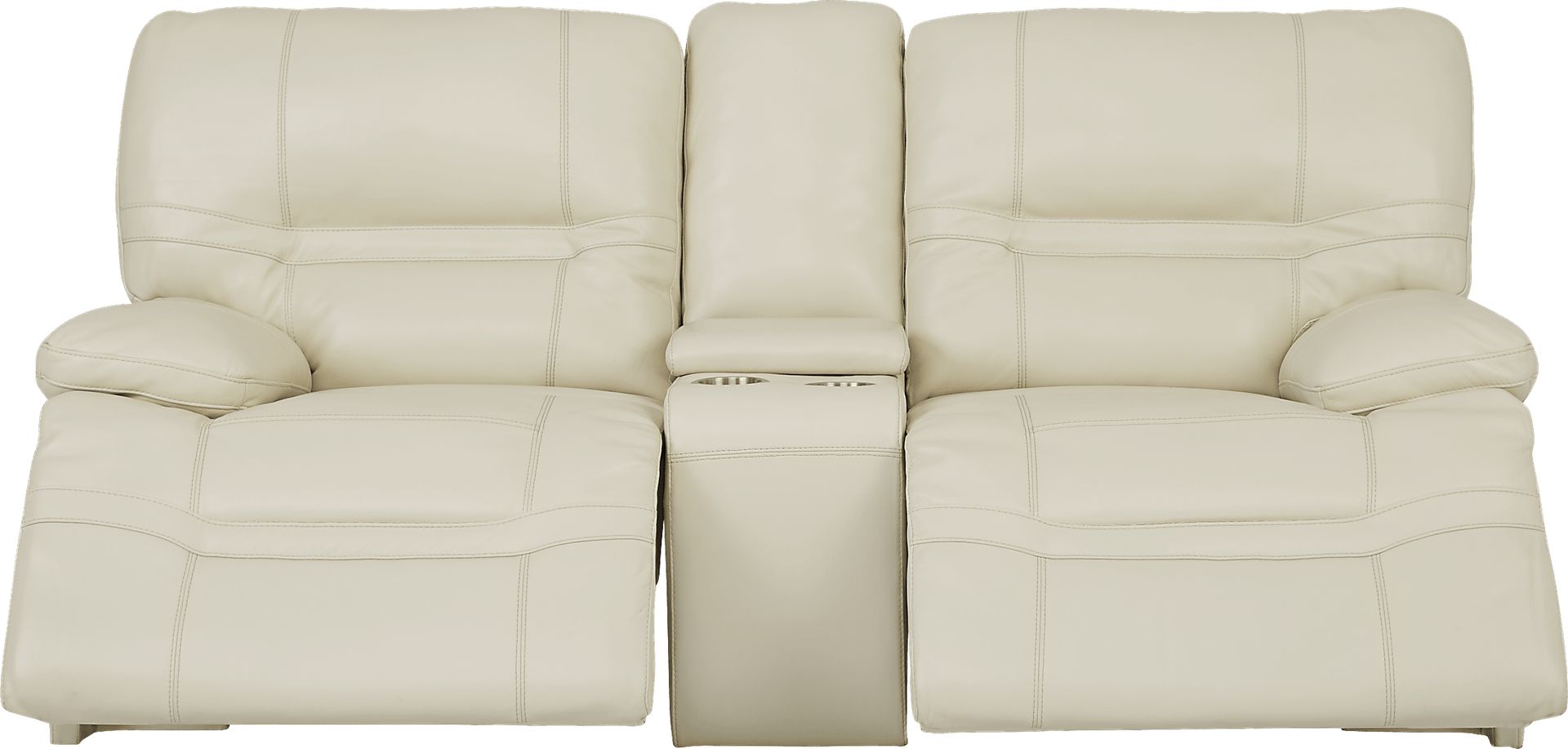 Vernazza Beige Leather Power Reclining Console Loveseat - Image 2