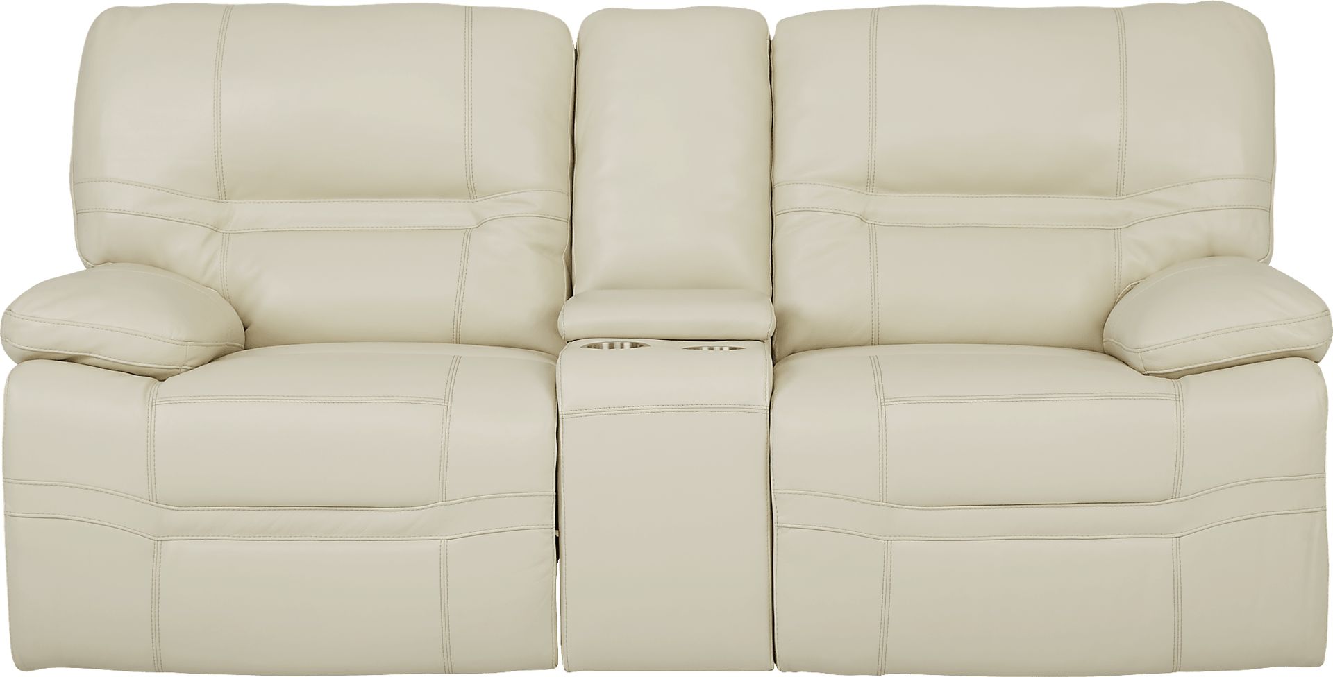 Vernazza Beige Leather Power Reclining Console Loveseat - Image 1