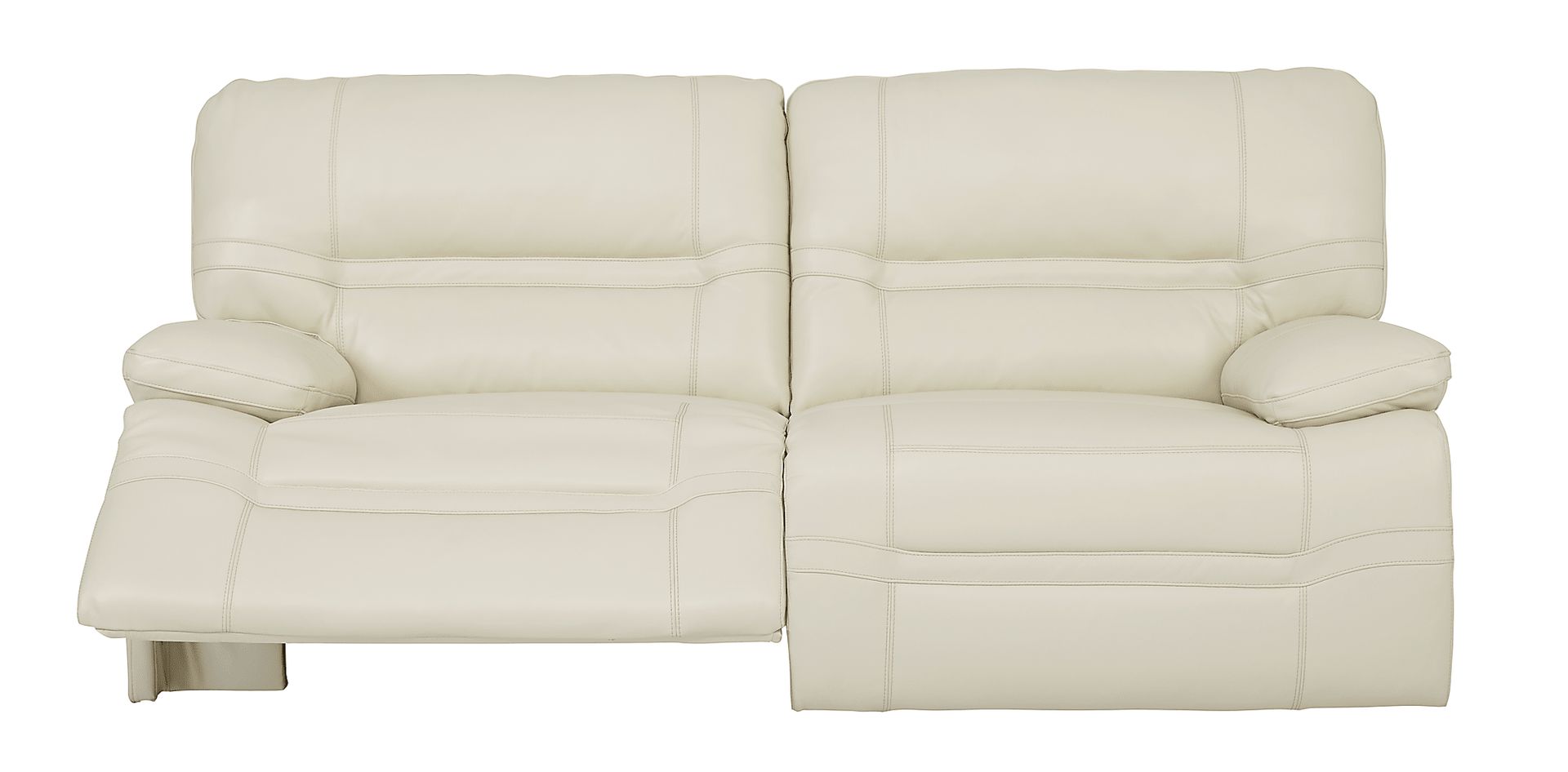 Vernazza Beige Leather Reclining Sofa - Image 3
