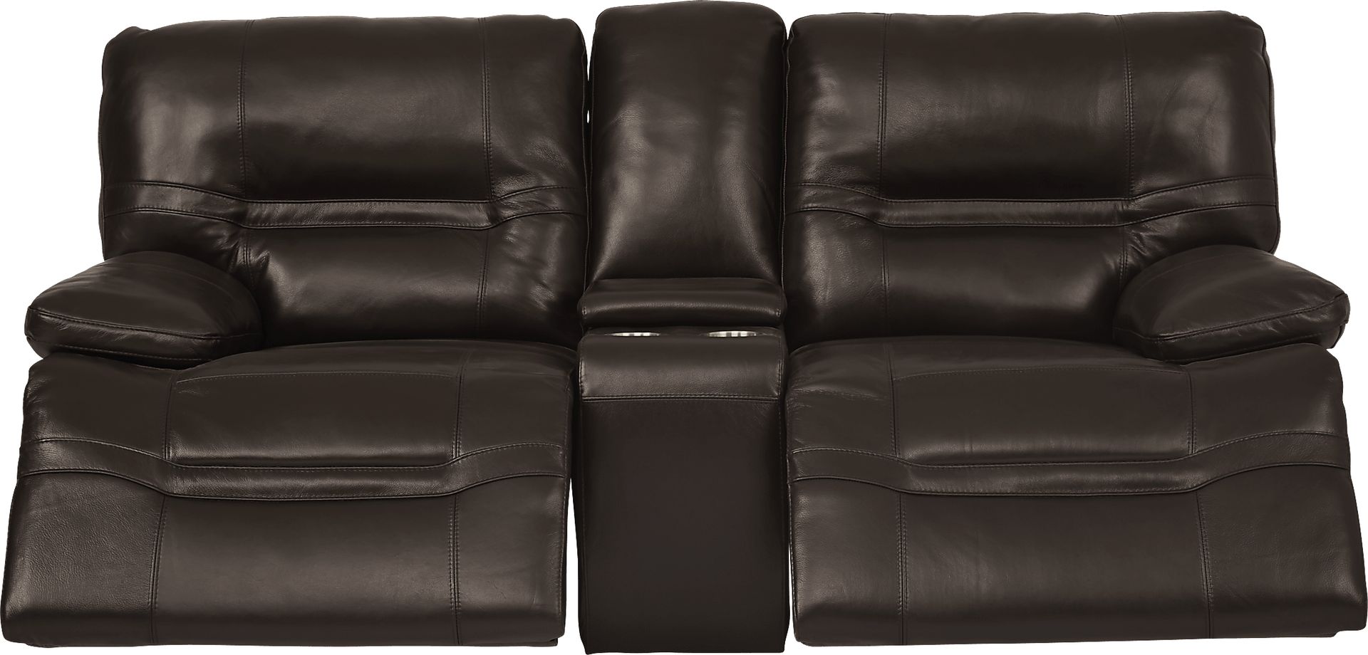 Vernazza Chocolate Leather Power Reclining Console Loveseat - Image 2