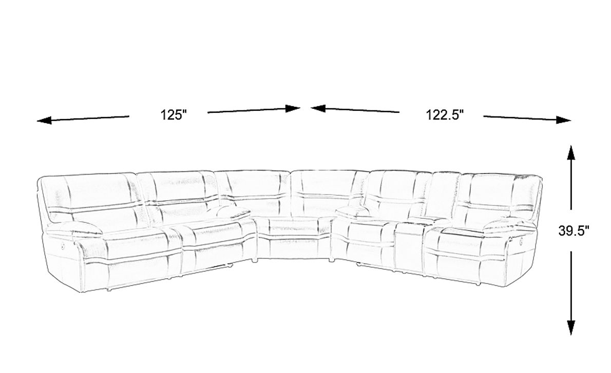Vernazza Lane Leather 3 Pc Power Reclining Sectional