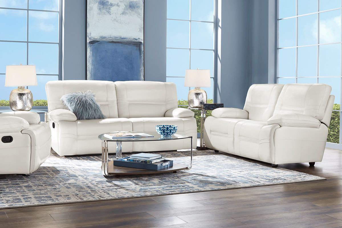 Vernazza Lane 5 Pc Beige Leather NonPower Reclining Living Room Set