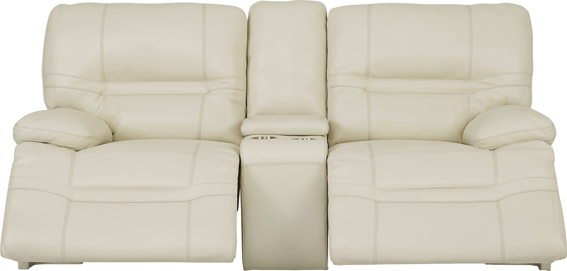 Vernazza Lane Beige Leather Power Reclining Console Loveseat - Image 2