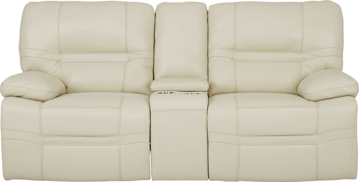 Vernazza Lane Beige Leather NonPower Reclining Loveseat Rooms to Go