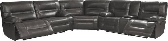 Vernazza Lane Chocolate Leather 3 Pc Reclining Sectional - Thumbnail - Image 3