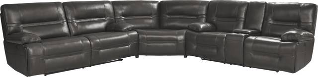 Vernazza Lane Chocolate Leather 3 Pc Reclining Sectional - Thumbnail - Image 1
