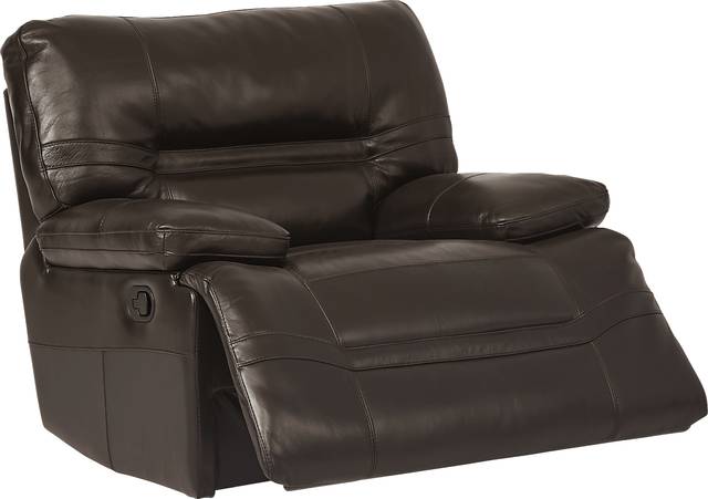 Vernazza Lane Chocolate Leather Glider Recliner - Thumbnail - Image 2