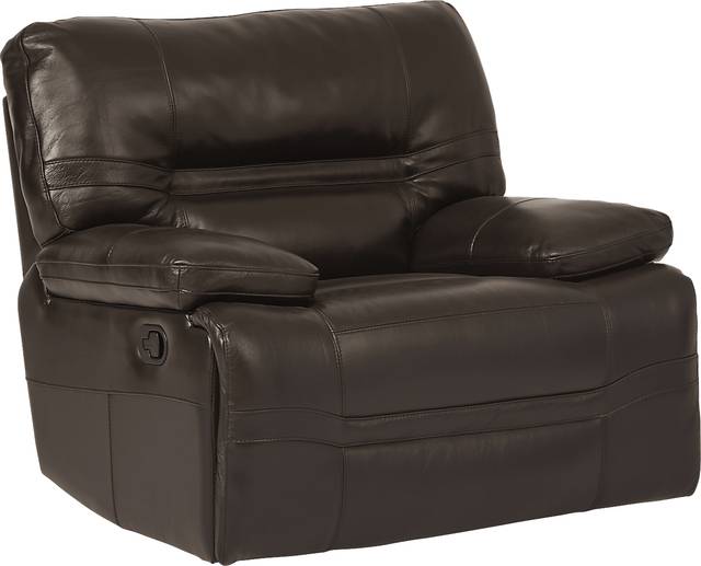 Vernazza Lane Chocolate Leather Glider Recliner - Thumbnail - Image 1