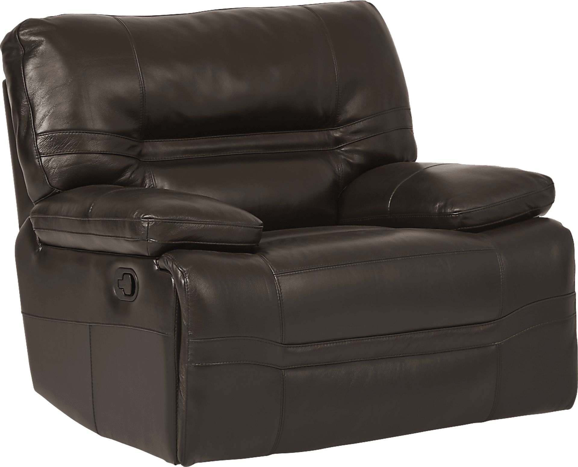 Vernazza Lane Chocolate Leather Glider Recliner - Image 1
