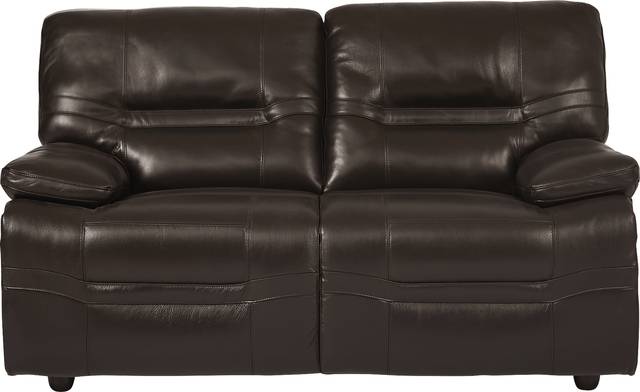 Vernazza Lane Chocolate Leather Loveseat - Thumbnail - Image 1