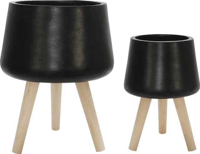 Verrdure Black Planter, Set of 2 - Thumbnail - Image 1