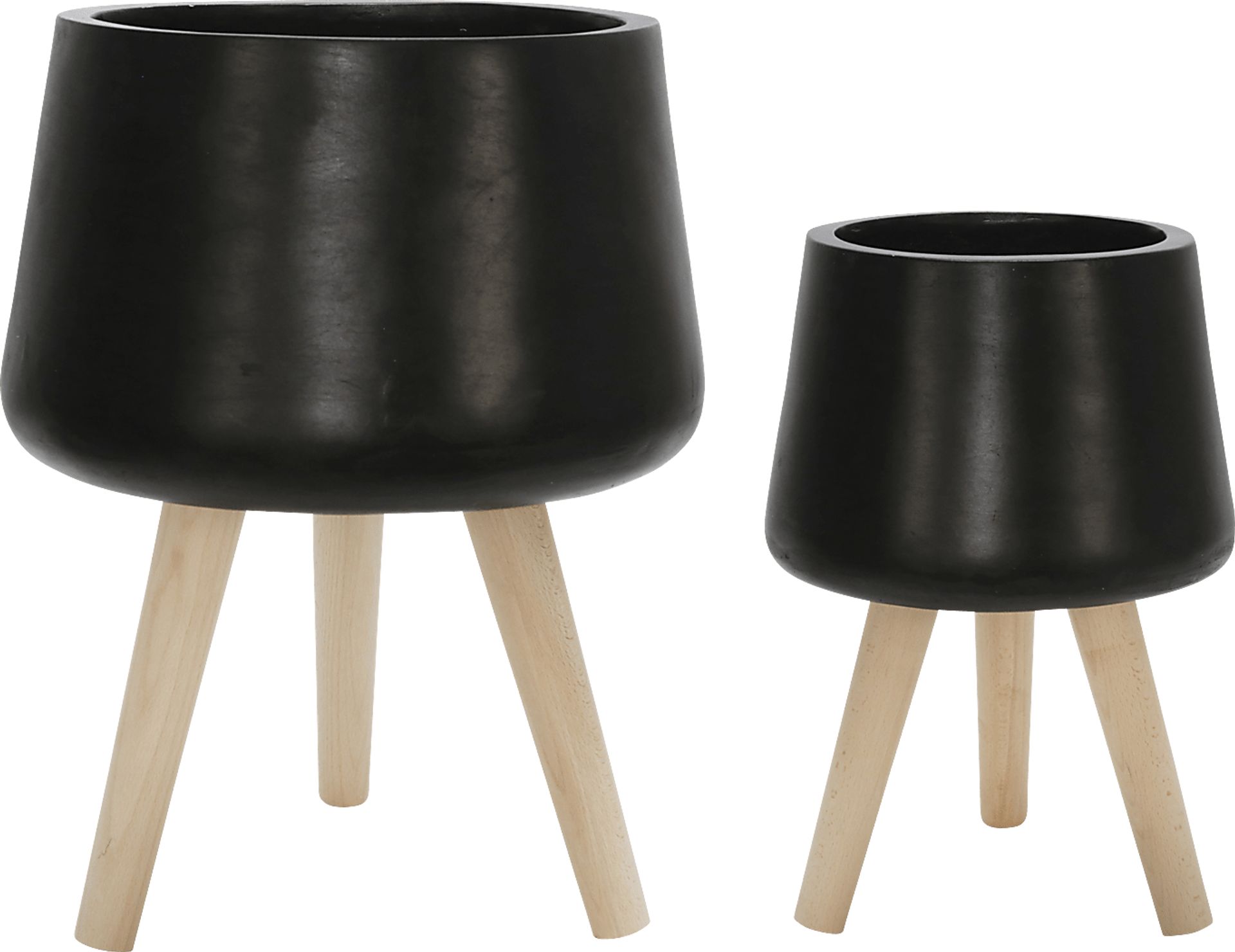 Verrdure Black Planter, Set of 2 - Image 1