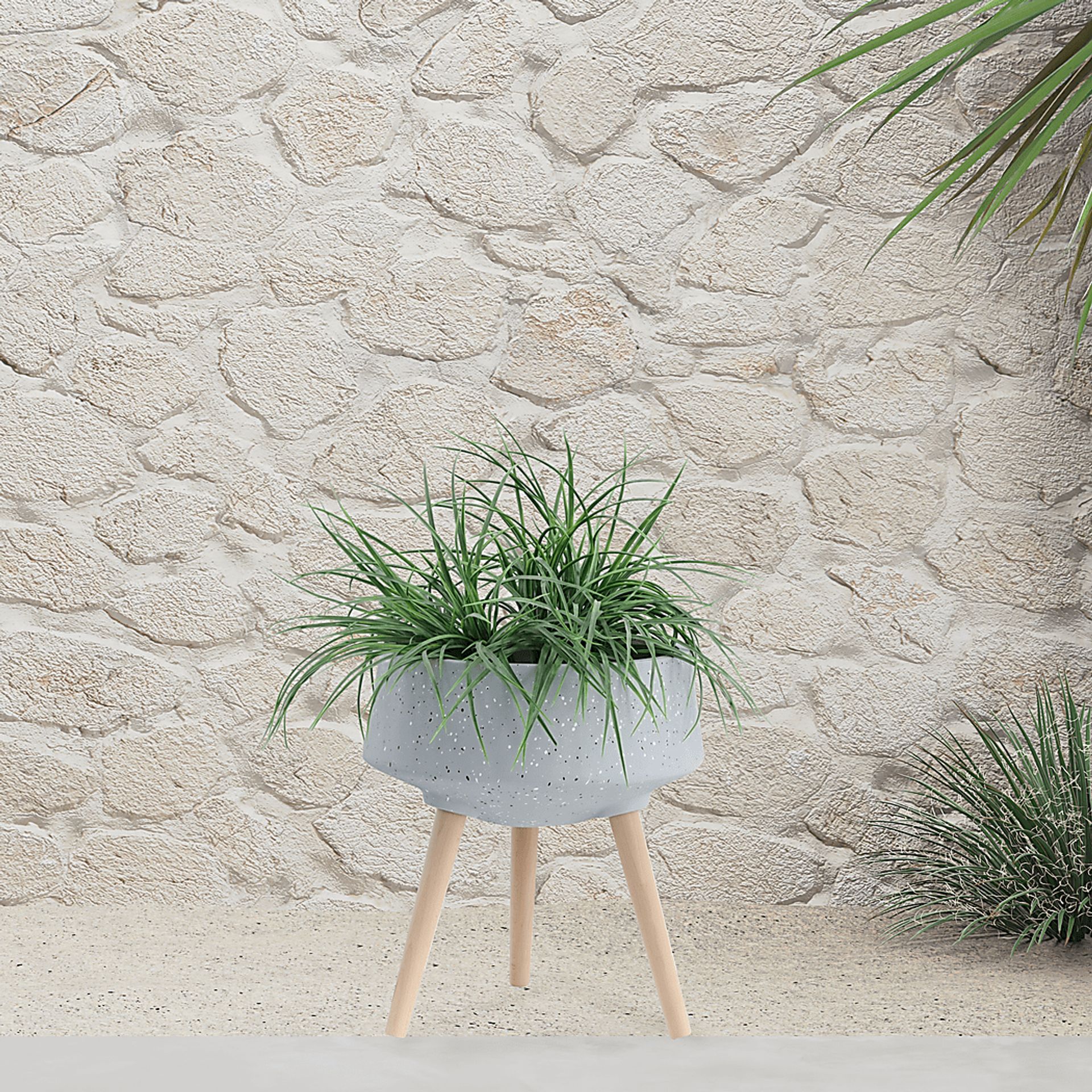 Verrdure Gray Planter, Set of 2 - Image 2