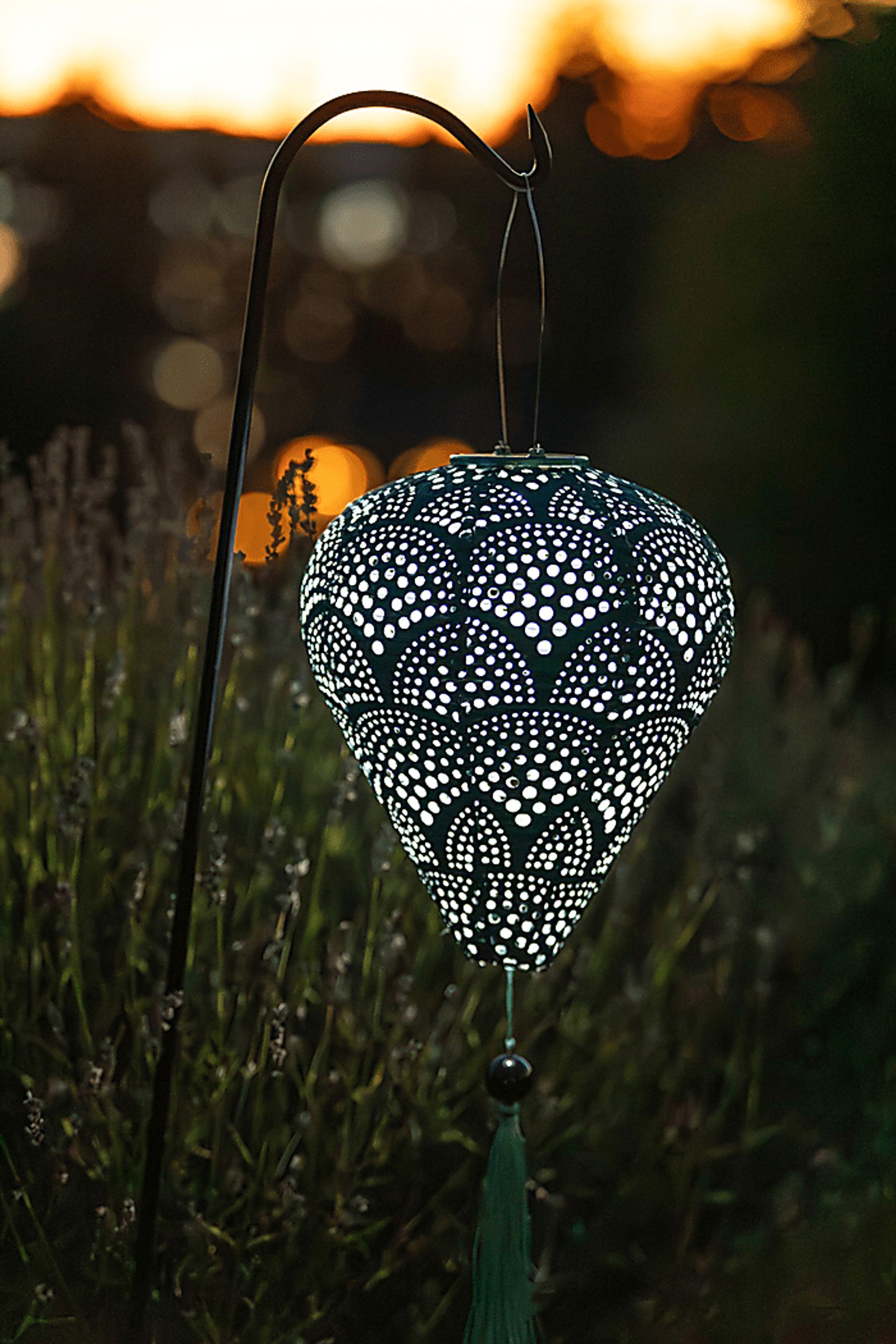 Vesper Green Outdoor Solar Lantern - Image 2
