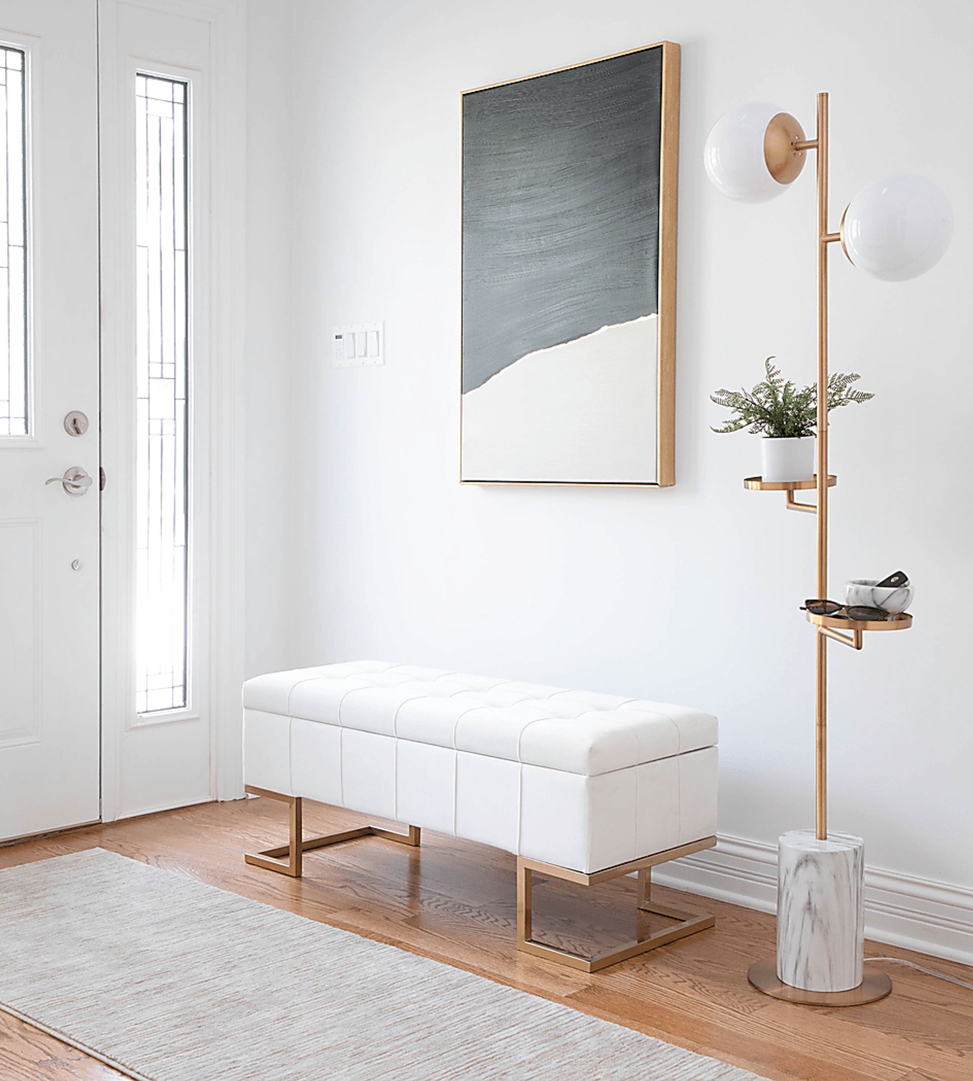Vetauia White Accent Bench - Image 9