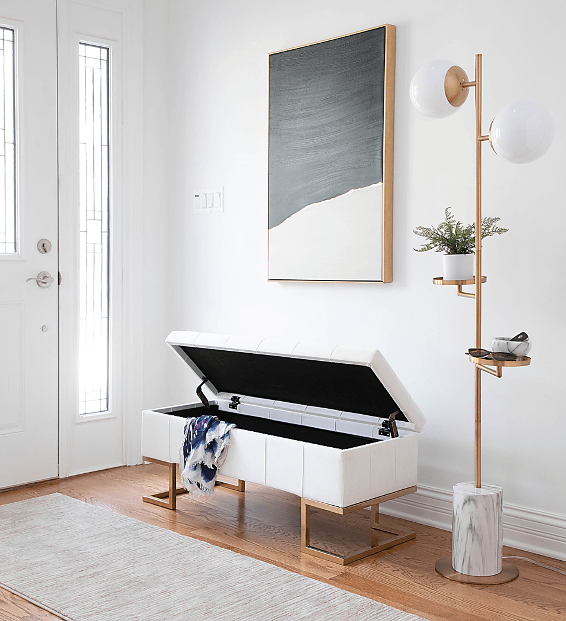 Vetauia White Accent Bench - Image 10