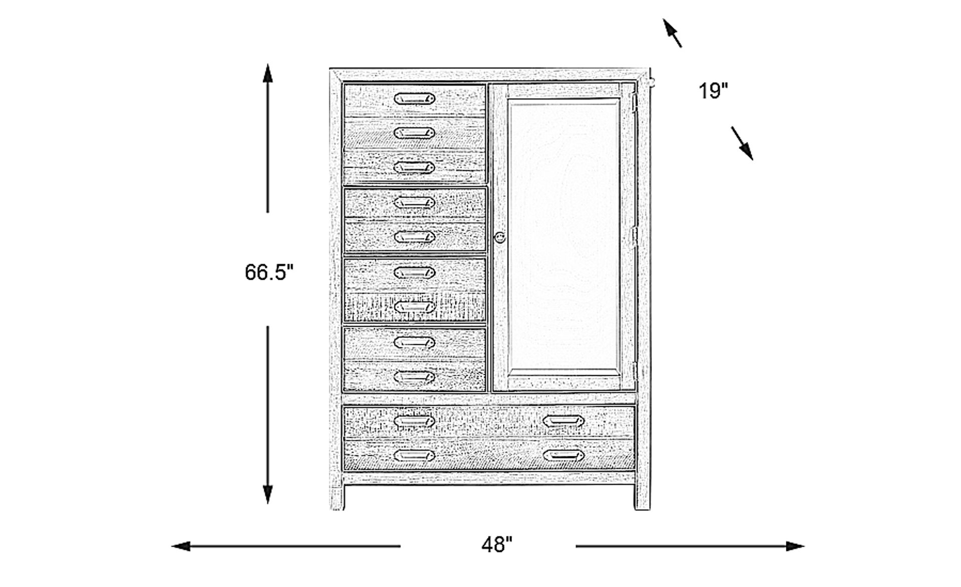 Dimension Image. Please refer to the Dimension Tab on this page for dimension details.