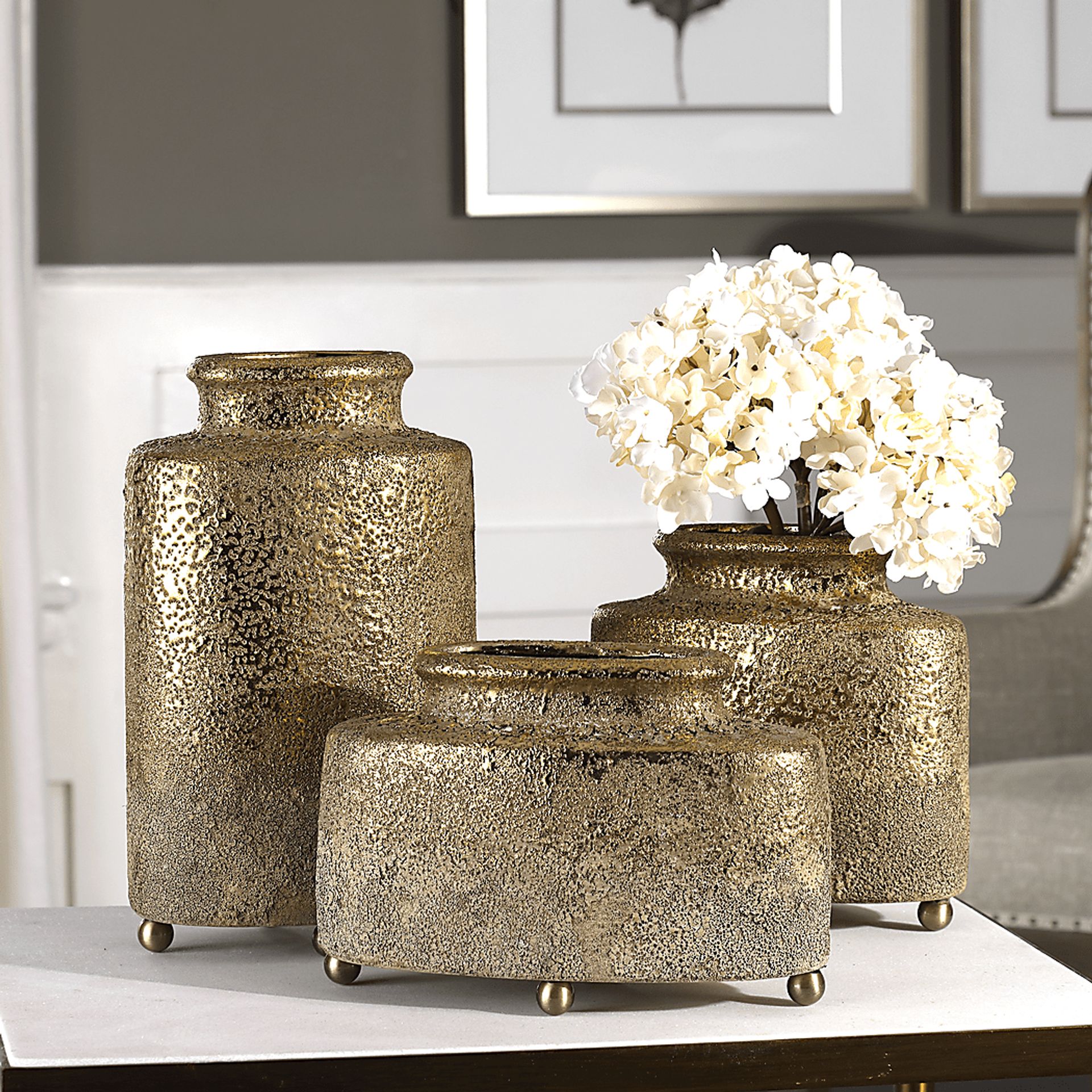 Veyla Gold Vase, Set of 3 - Image 3