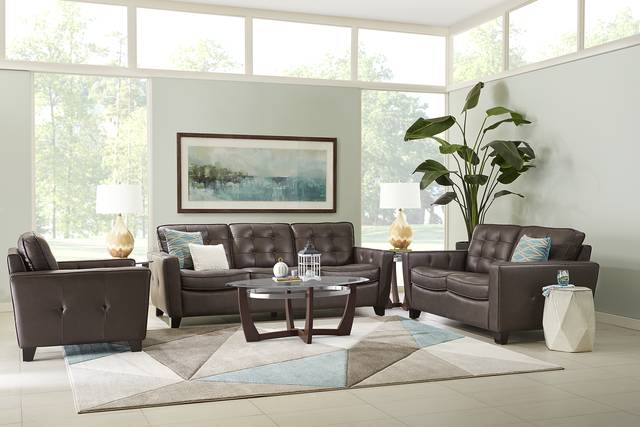 Via Rosano Coffee 7 Pc Leather Living Room - Thumbnail - Image 1