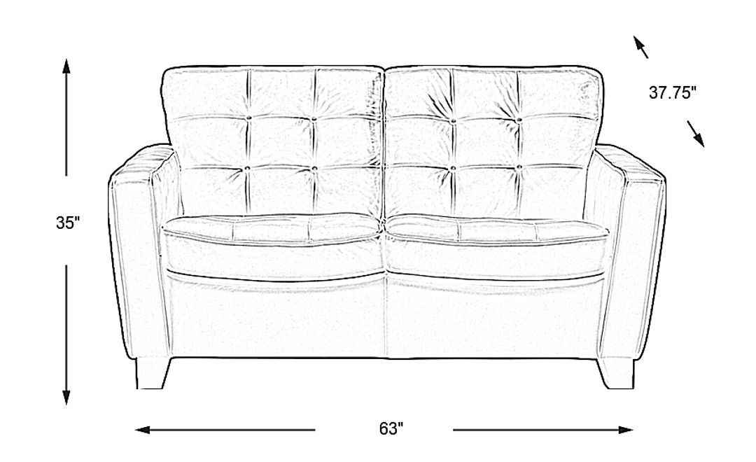 Via Rosano Coffee Leather Loveseat
