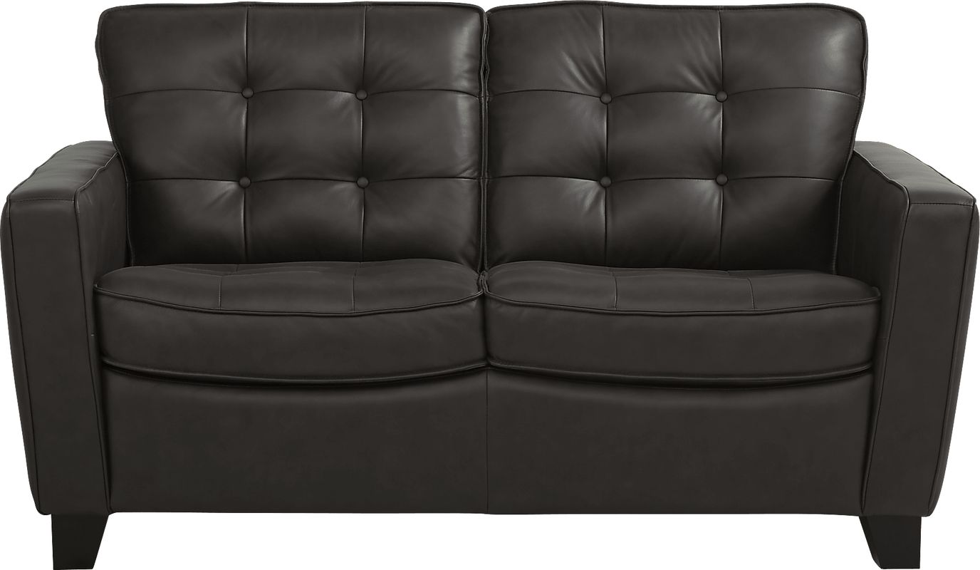 Via Rosano 5 Pc Coffee Brown Leather Living Room Set With Sofa ...
