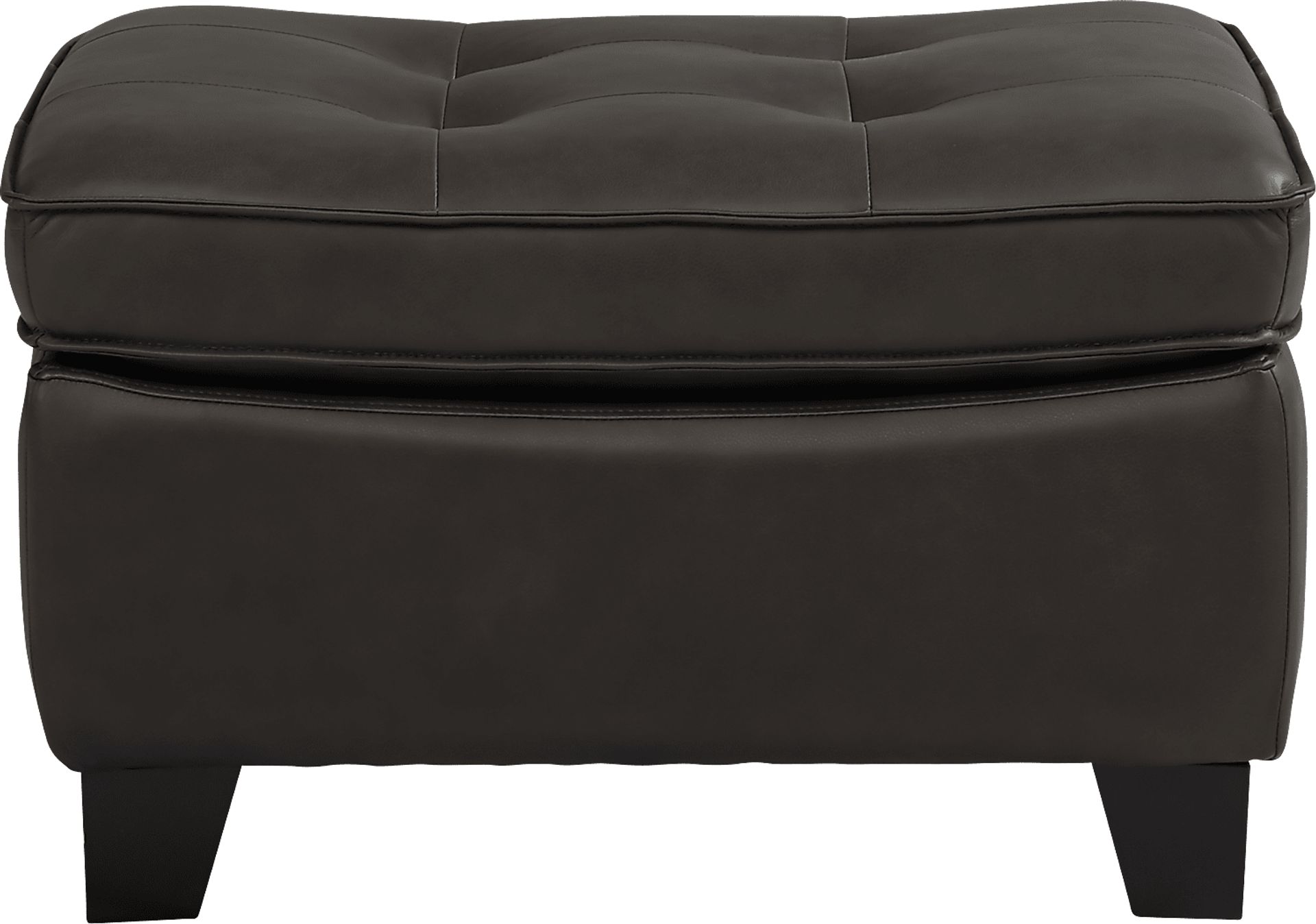 Via Rosano Coffee Leather Ottoman - Image 2