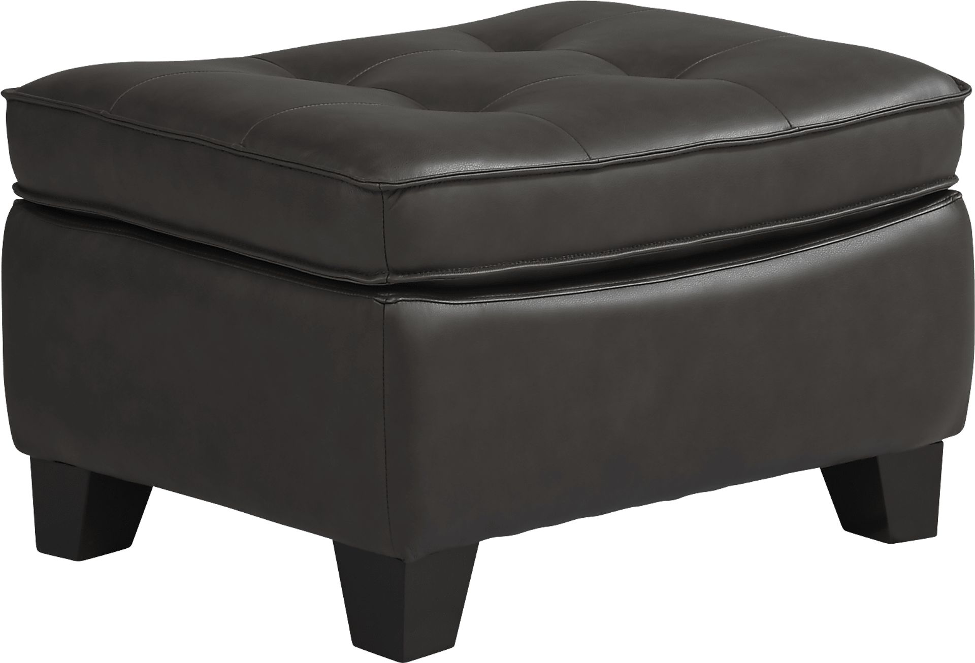 Via Rosano Coffee Leather Ottoman - Image 1