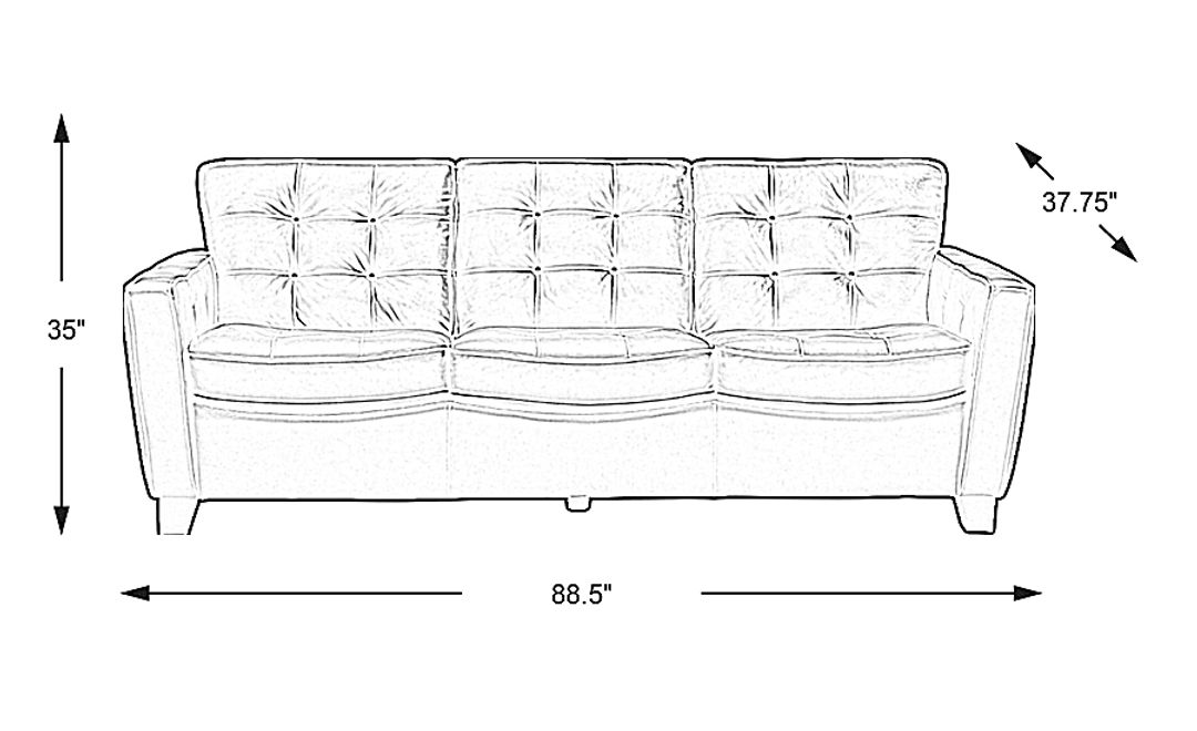 Via Rosano Coffee Leather Sofa