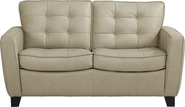 Via Rosano Latte Leather Loveseat - Thumbnail - Image 1