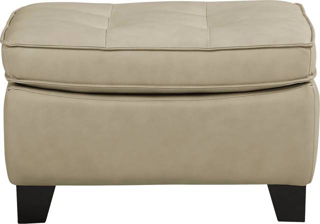 Via Rosano Latte Leather Ottoman - Thumbnail - Image 2