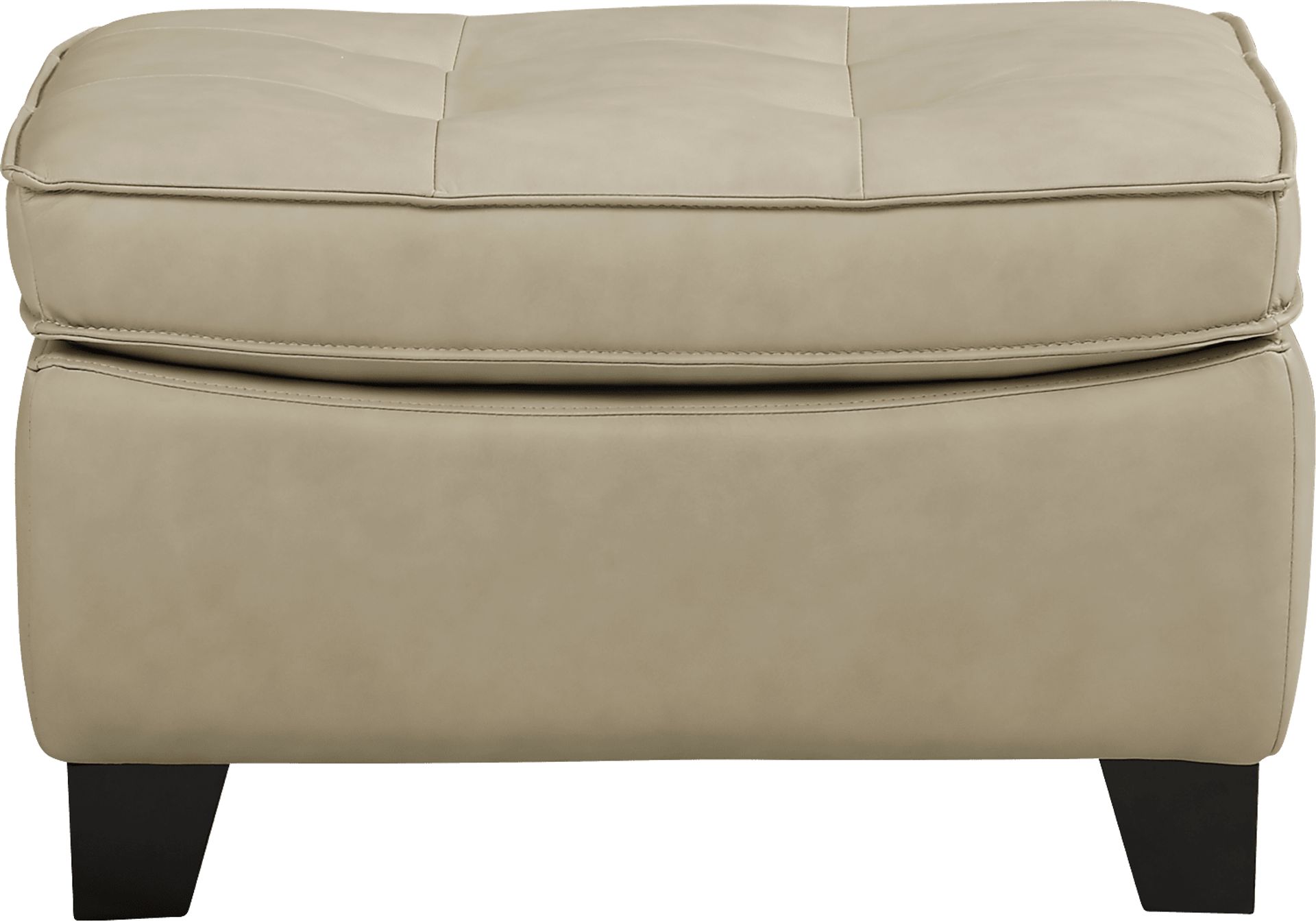 Via Rosano Latte Leather Ottoman - Image 2